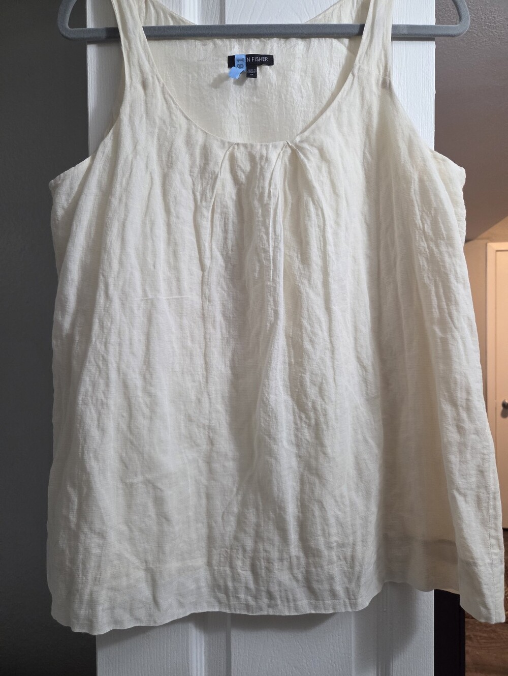Eileen Fisher Natural Linen Scoop Neck Tank